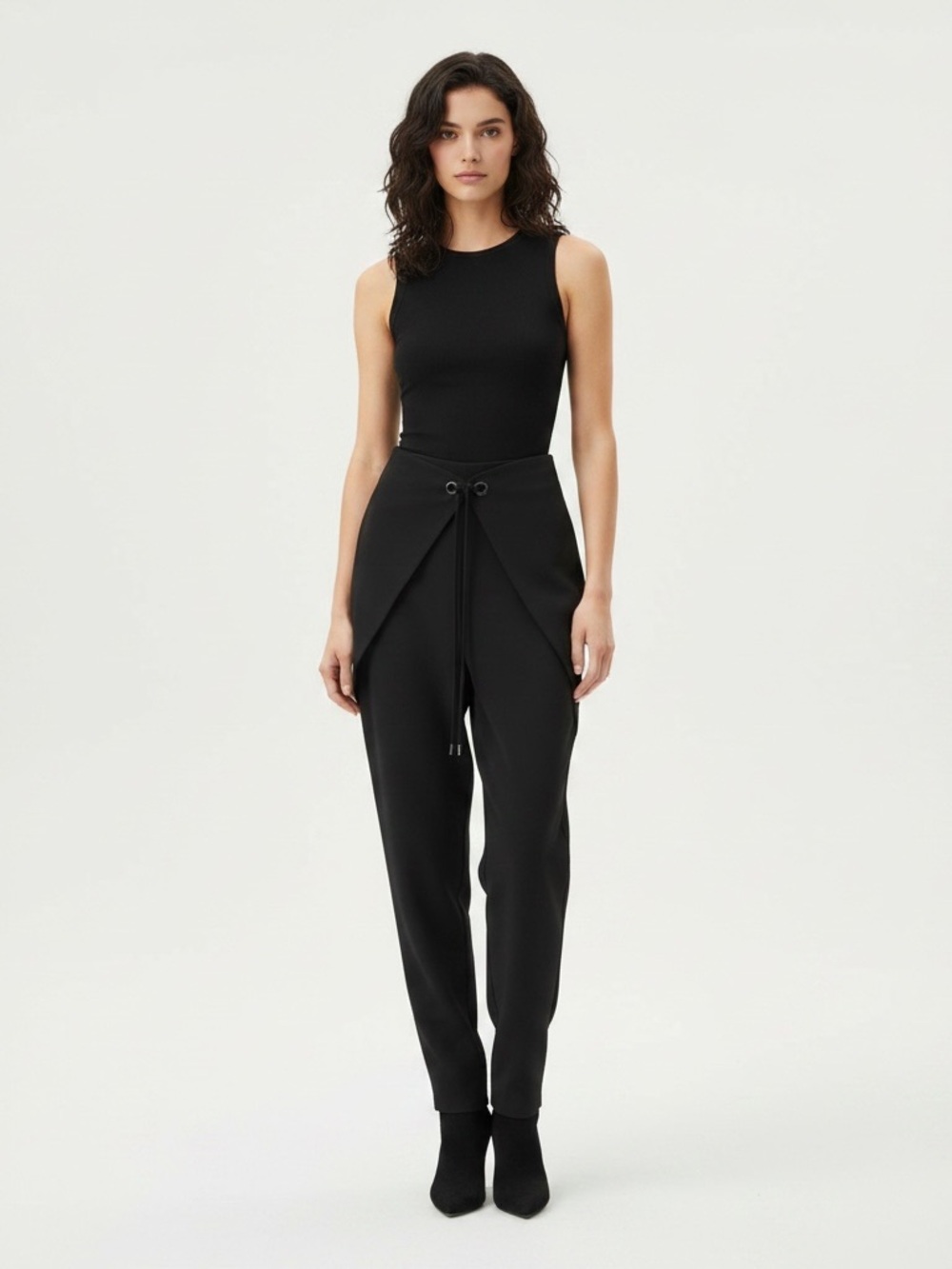 BCBGMaxAzria Black Tulip-Front Wide Leg Pants Size M - NWT!